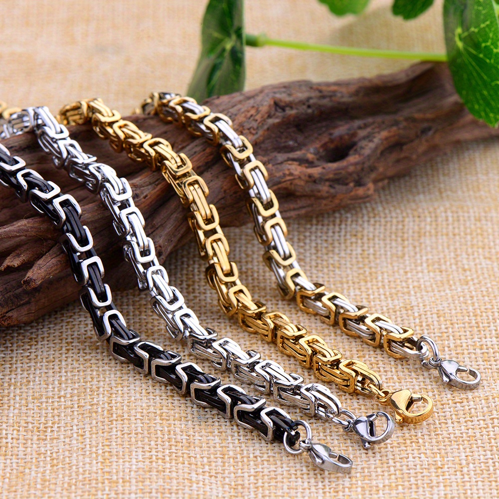 5mm 316L Stainless Steel Golden Plated Imperial Chain Bracelet